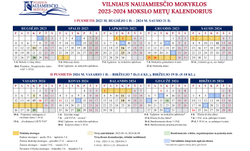 MOKYKLOS UGDYMO KALENDORIUS 2023-2024